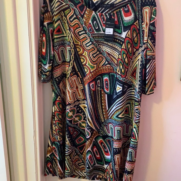 Funky patterned short sleeve dress NWT 3XL - Picture 1 of 5